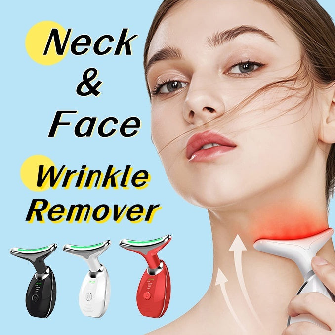 Neck Face Beauty Device Colorful LED Photon Therapy Skin Tighten Reduce Double Chin Anti Wrinkle Remove Lifting Massager SELFLOVECLUB
