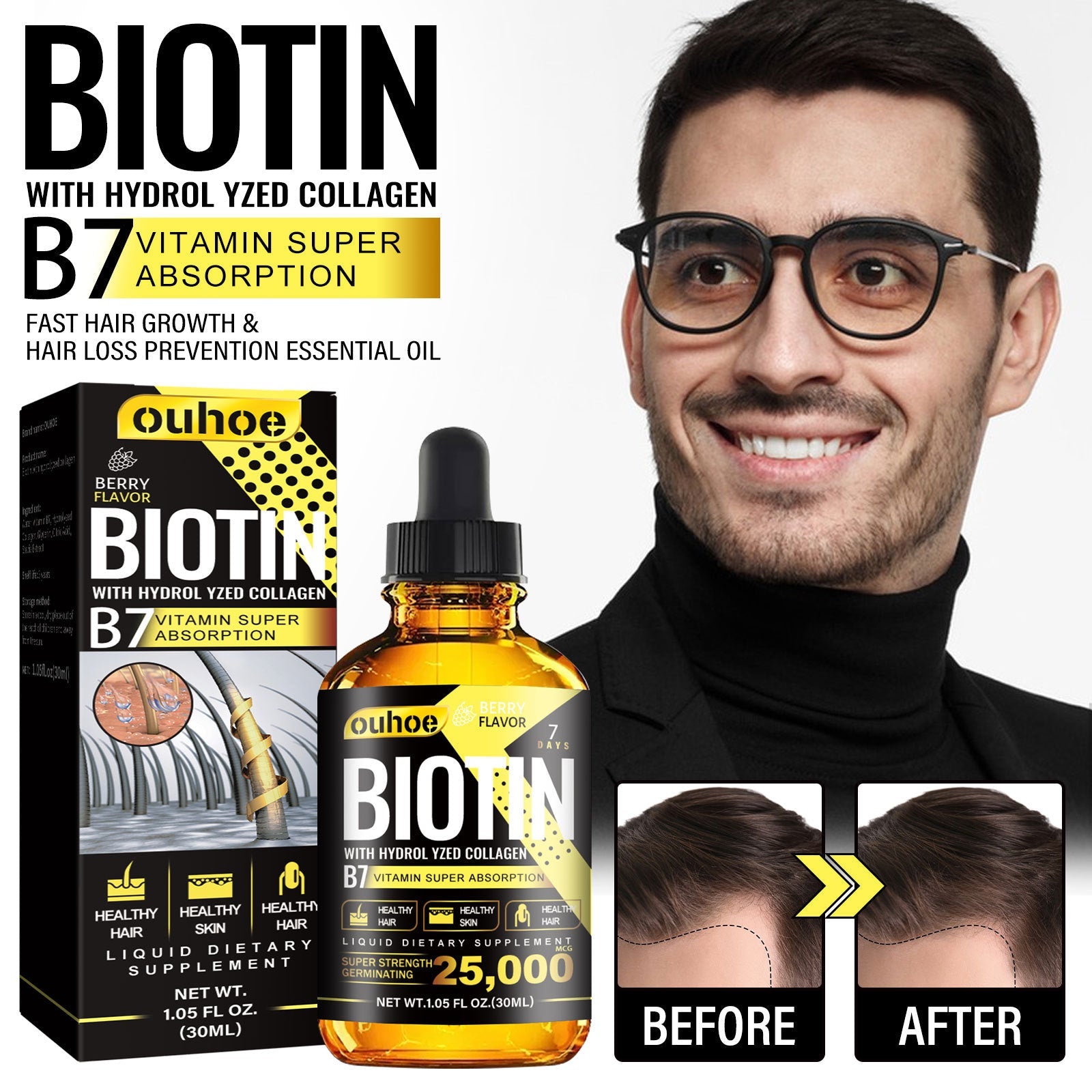Biotin And Liquid Collagen Supplement SELFLOVECLUB