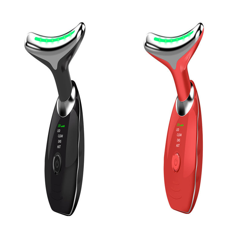 Neck Face Beauty Device Colorful LED Photon Therapy Skin Tighten Reduce Double Chin Anti Wrinkle Remove Lifting Massager SELFLOVECLUB