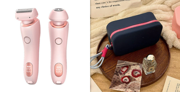 2 In 1 Hair Removal Epilator USB Rechargeable Trimmer Women Body Razor Face Leg Armpit Bikini Hand Pubic Shaver Hair Remover SELFLOVECLUB