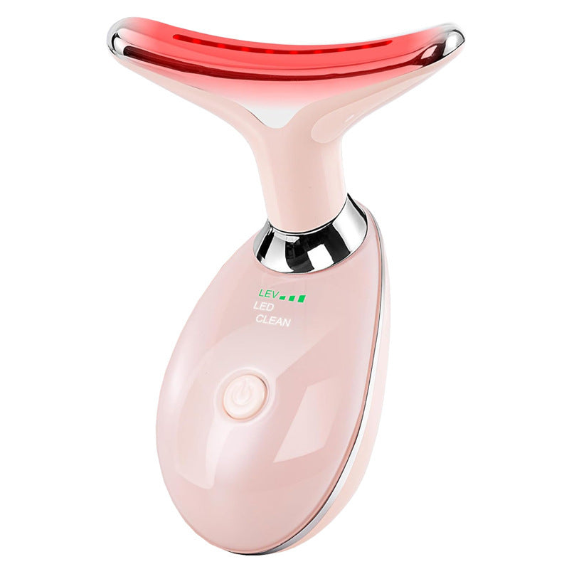 Neck Face Beauty Device Colorful LED Photon Therapy Skin Tighten Reduce Double Chin Anti Wrinkle Remove Lifting Massager SELFLOVECLUB