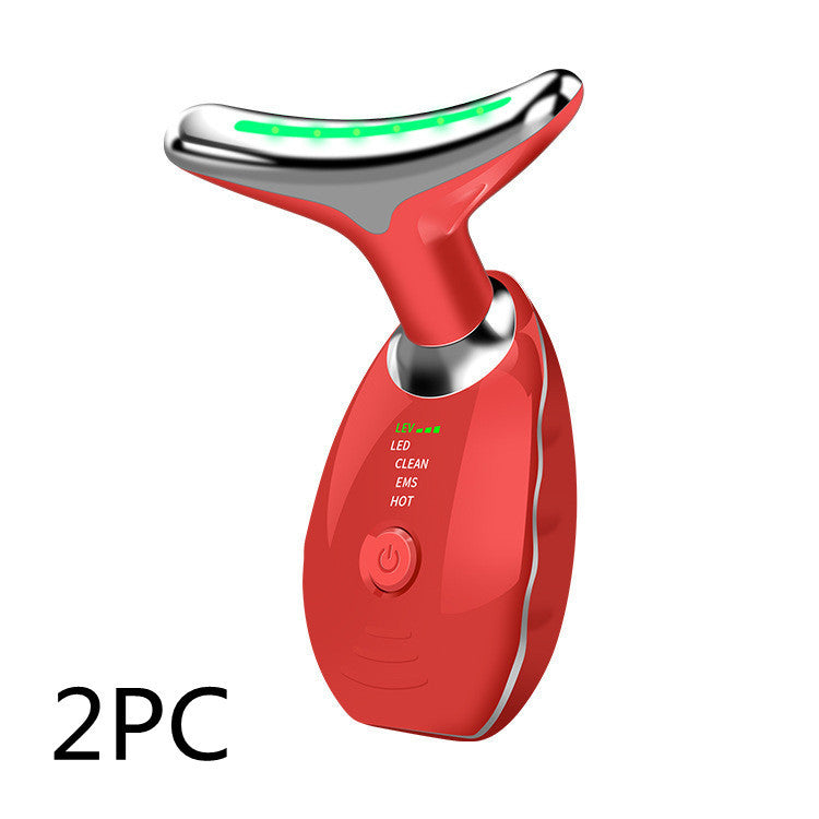 Neck Face Beauty Device Colorful LED Photon Therapy Skin Tighten Reduce Double Chin Anti Wrinkle Remove Lifting Massager SELFLOVECLUB