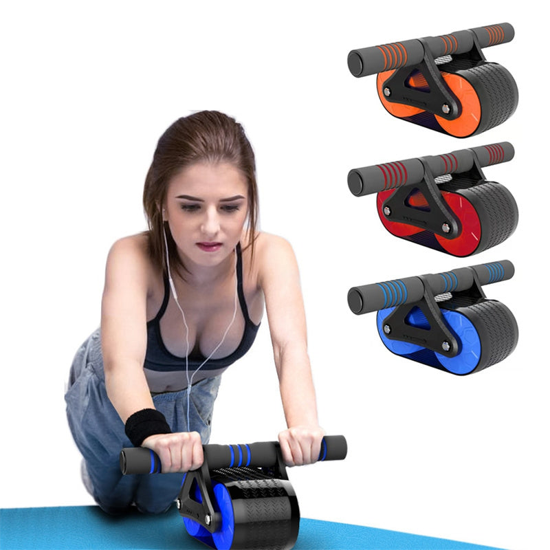 Double Wheel Abdominal Exerciser Women Men Automatic Rebound Ab Wheel Roller Waist Trainer Gym Sports Home Exercise Devices SELFLOVECLUB
