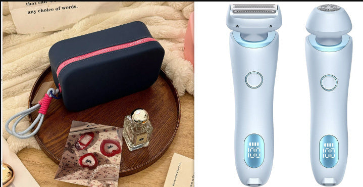 2 In 1 Hair Removal Epilator USB Rechargeable Trimmer Women Body Razor Face Leg Armpit Bikini Hand Pubic Shaver Hair Remover SELFLOVECLUB