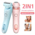 2 In 1 Hair Removal Epilator USB Rechargeable Trimmer Women Body Razor Face Leg Armpit Bikini Hand Pubic Shaver Hair Remover SELFLOVECLUB