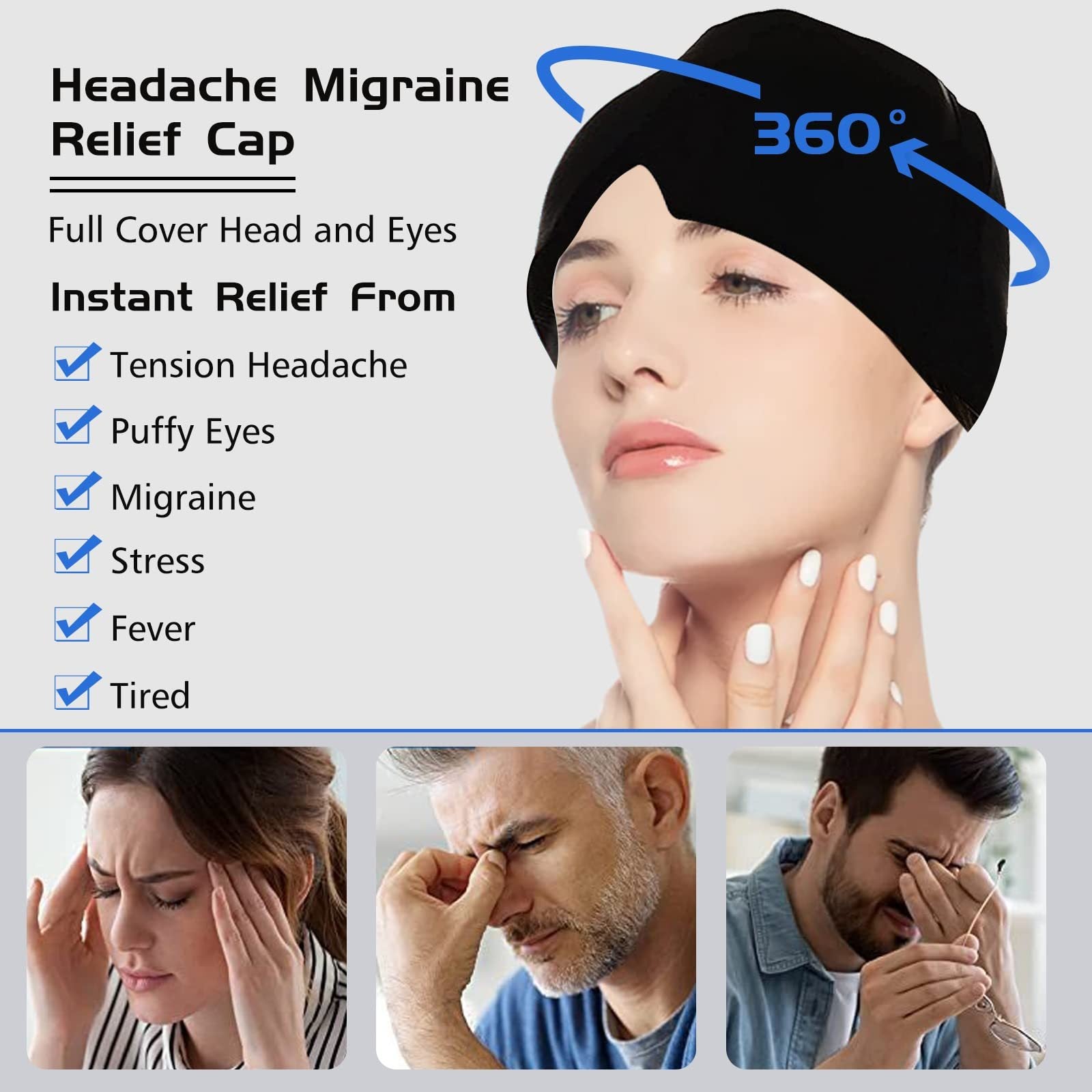 Ice Compress Headache Eye Mask Hat Relief SELFLOVECLUB