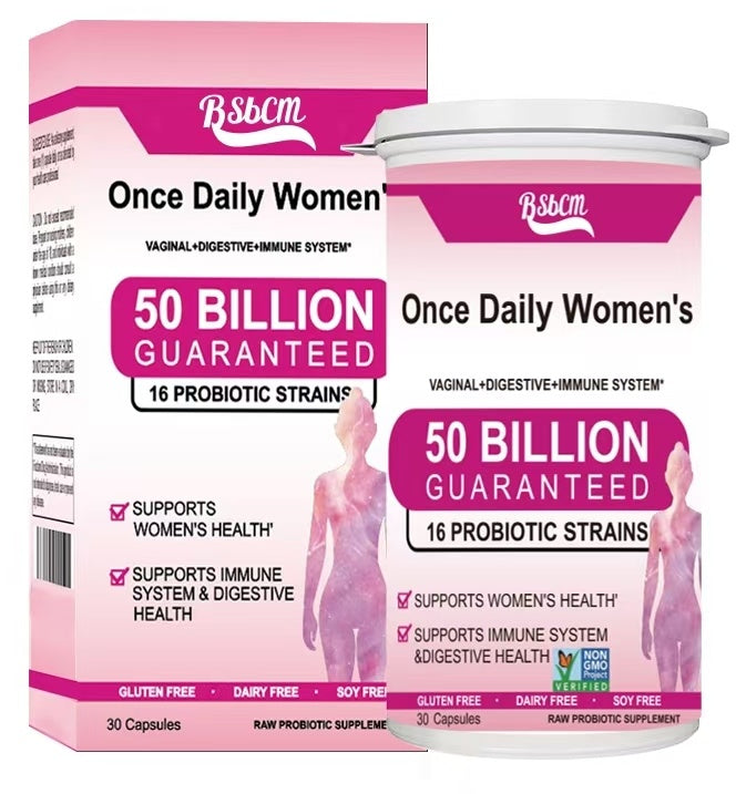 Once Daily Probiotics For Women 50 Billion CFU 16 Probiotic Strains With Organic Prebiotics For Digestive, Vaginal &amp; Immune Health, Dairy Free, Shelf Stable 30 Capsules SELFLOVECLUB