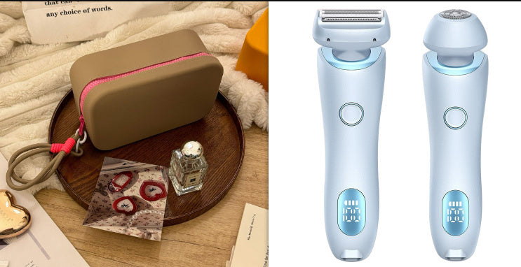 2 In 1 Hair Removal Epilator USB Rechargeable Trimmer Women Body Razor Face Leg Armpit Bikini Hand Pubic Shaver Hair Remover SELFLOVECLUB